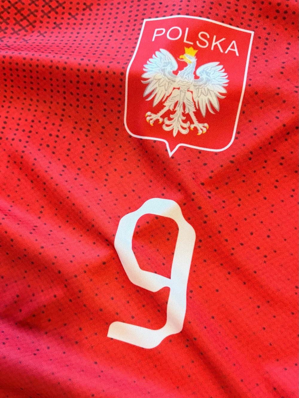 Polska Red Soccer Jersey “Number 9” - Picture 4 of 5